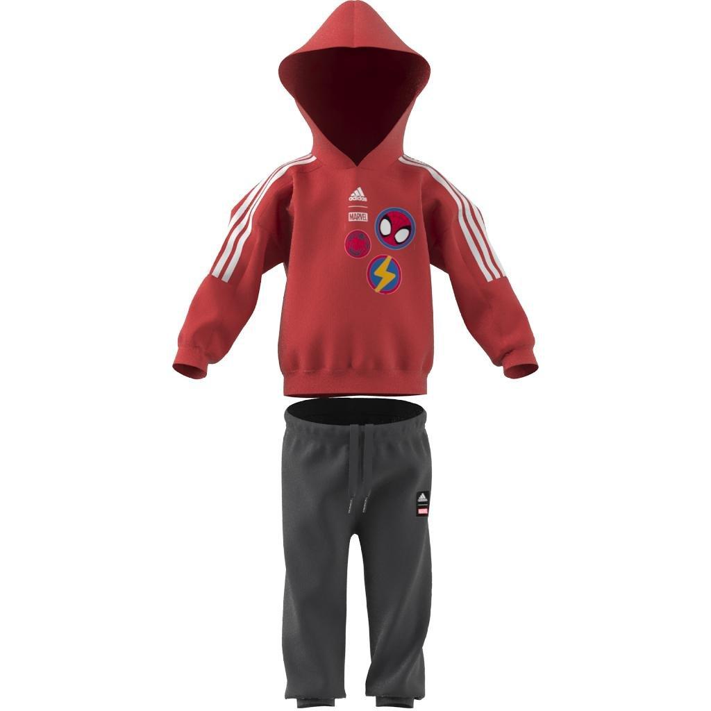 Unisex Kids Adidas X Marvel Spider-Man Joggers, Red, A701_ONE, large image number 15