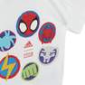 Unisex Kids Adidas X Marvel Spider-Man Tee And Shorts Set, White, A701_ONE, thumbnail image number 4