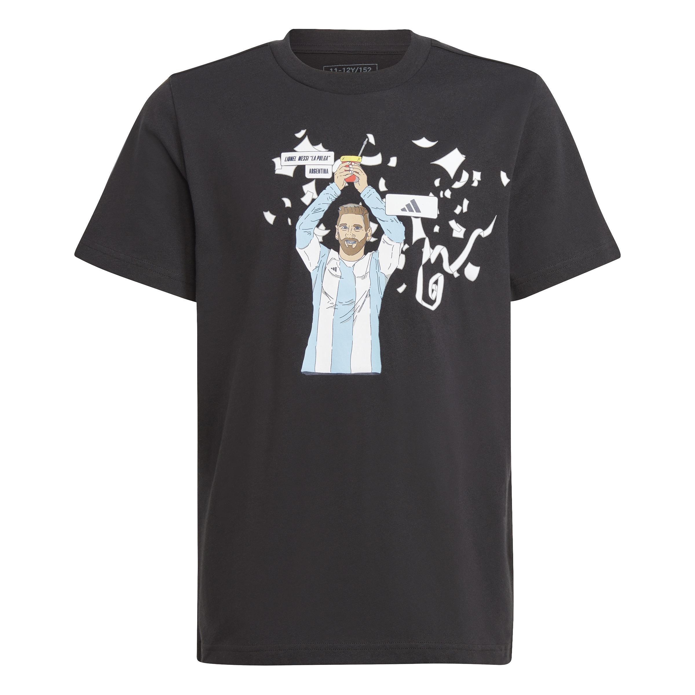 Kids Boys Messi Football Graphic T-Shirt, Black, A701_ONE, large image number 0