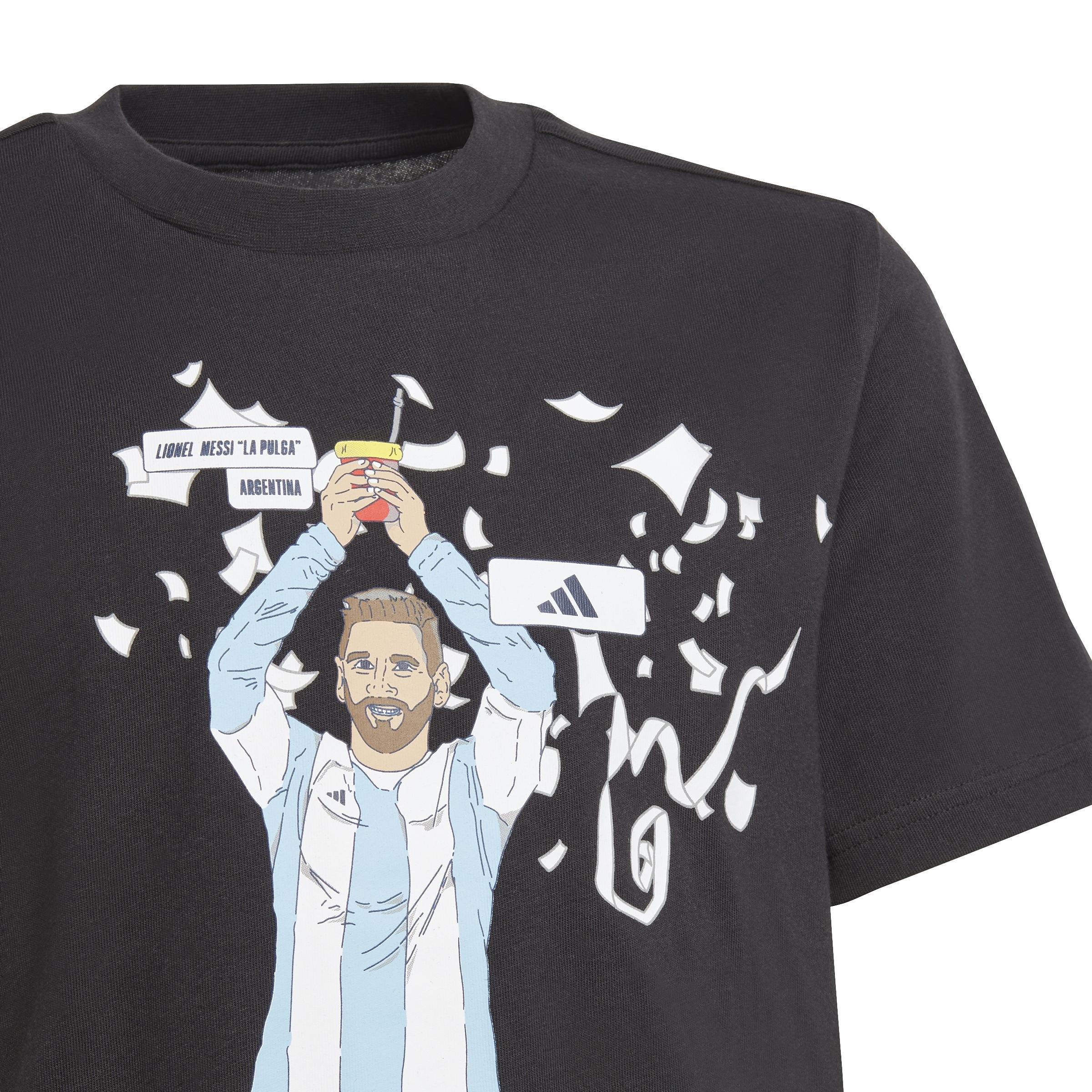 Kids Boys Messi Football Graphic T-Shirt, Black, A701_ONE, large image number 1