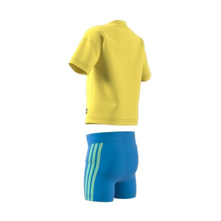 Unisex Kids Adidas X Classic Lego Tee And Short Leggings Set, Yellow, A701_ONE, large image number 5