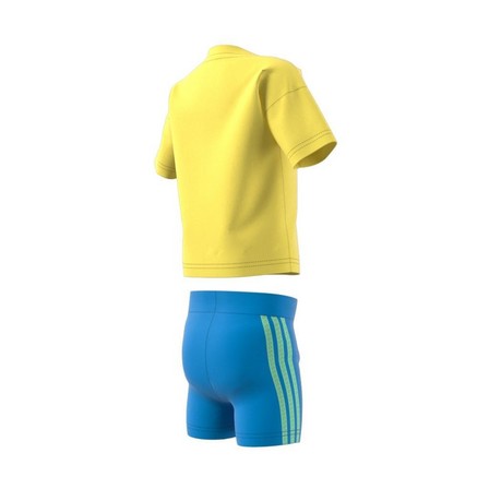 Unisex Kids Adidas X Classic Lego Tee And Short Leggings Set, Yellow, A701_ONE, large image number 6
