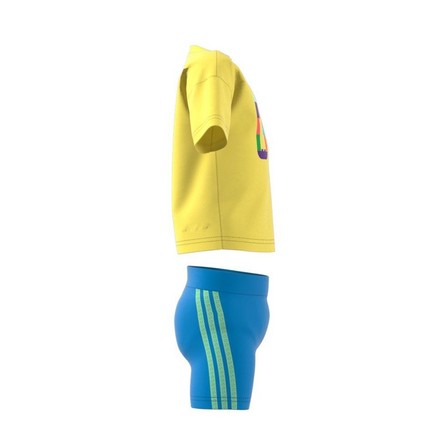 Unisex Kids Adidas X Classic Lego Tee And Short Leggings Set, Yellow, A701_ONE, large image number 7