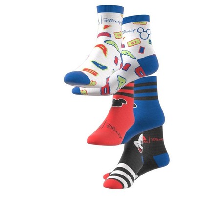 Unisex Kids Mickey Mouse Crew Socks 3 Pairs, Black, A701_ONE, large image number 6