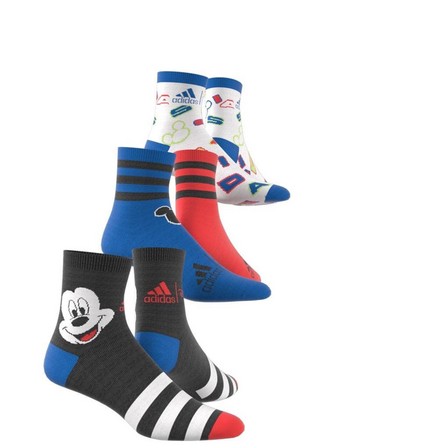 Unisex Kids Mickey Mouse Crew Socks 3 Pairs, Black, A701_ONE, large image number 7