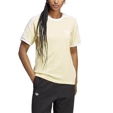 Women Adicolor Classics 3-Stripes T-Shirt, Yellow, A701_ONE, large image number 15