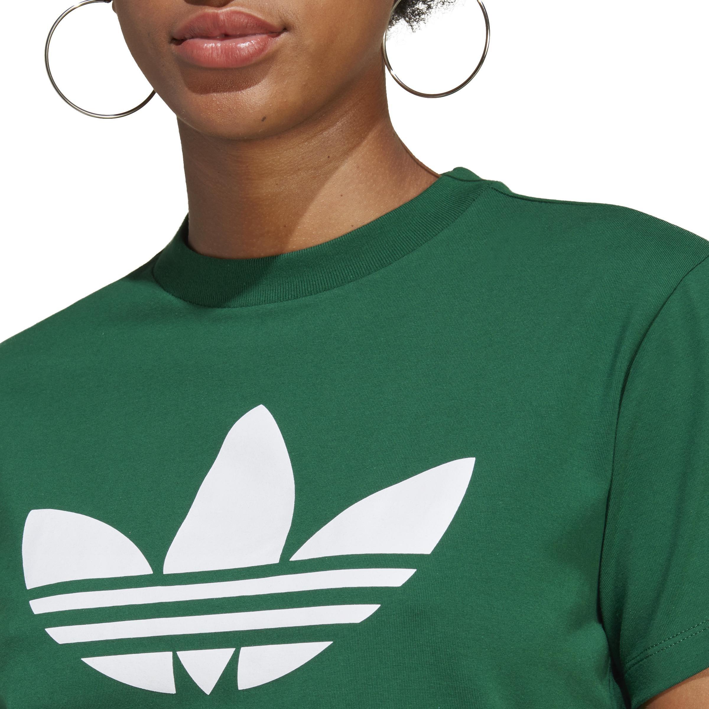 Women Adicolor Classics Trefoil T-Shirt, Green, A701_ONE, large image number 4