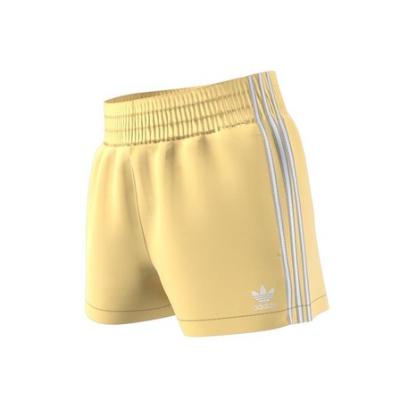 Women 3-Stripes Shorts, Yellow, A701_ONE, large image number 10