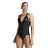 Women 3-Stripes Swimsuit, Black, A701_ONE, thumbnail image number 1