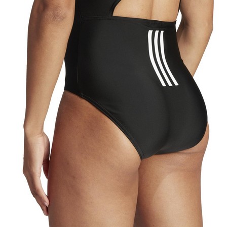 Women 3-Stripes Swimsuit, Black, A701_ONE, large image number 6