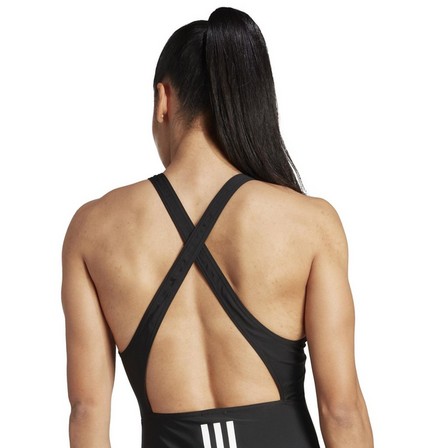 Women 3-Stripes Swimsuit, Black, A701_ONE, large image number 7