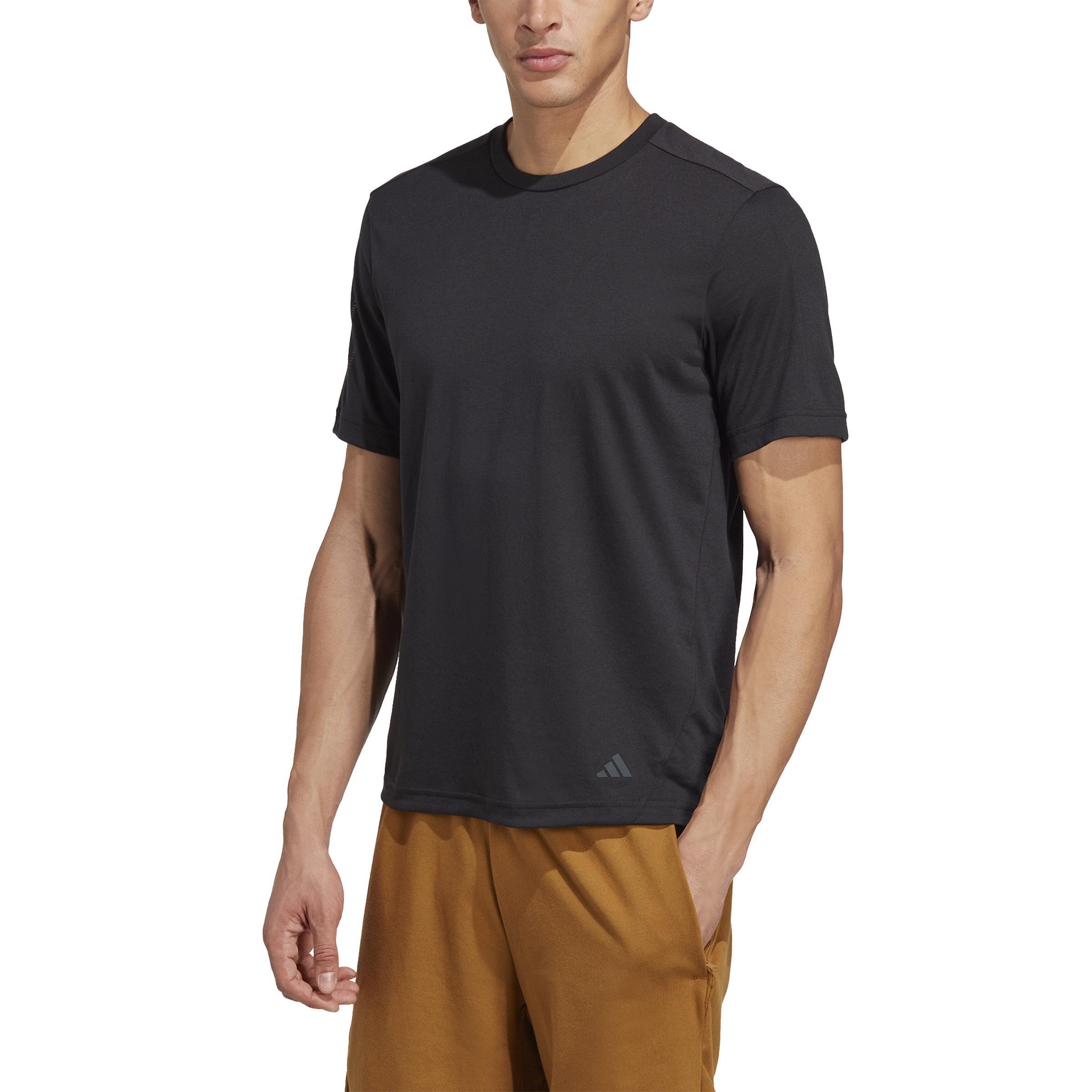 Men Yoga Base Training T-Shirt, Black, A701_ONE, large image number 0