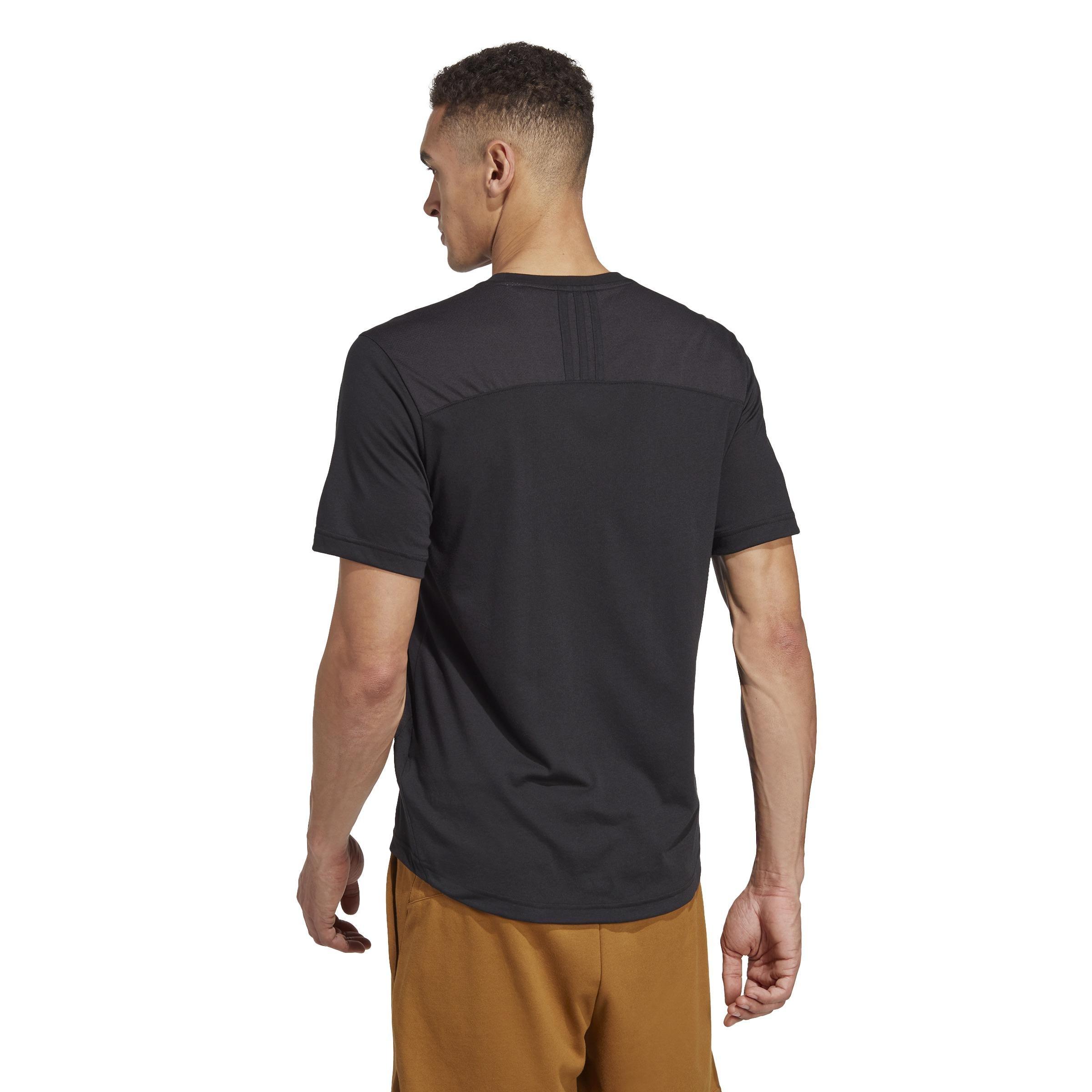Men Yoga Base Training T-Shirt, Black, A701_ONE, large image number 1