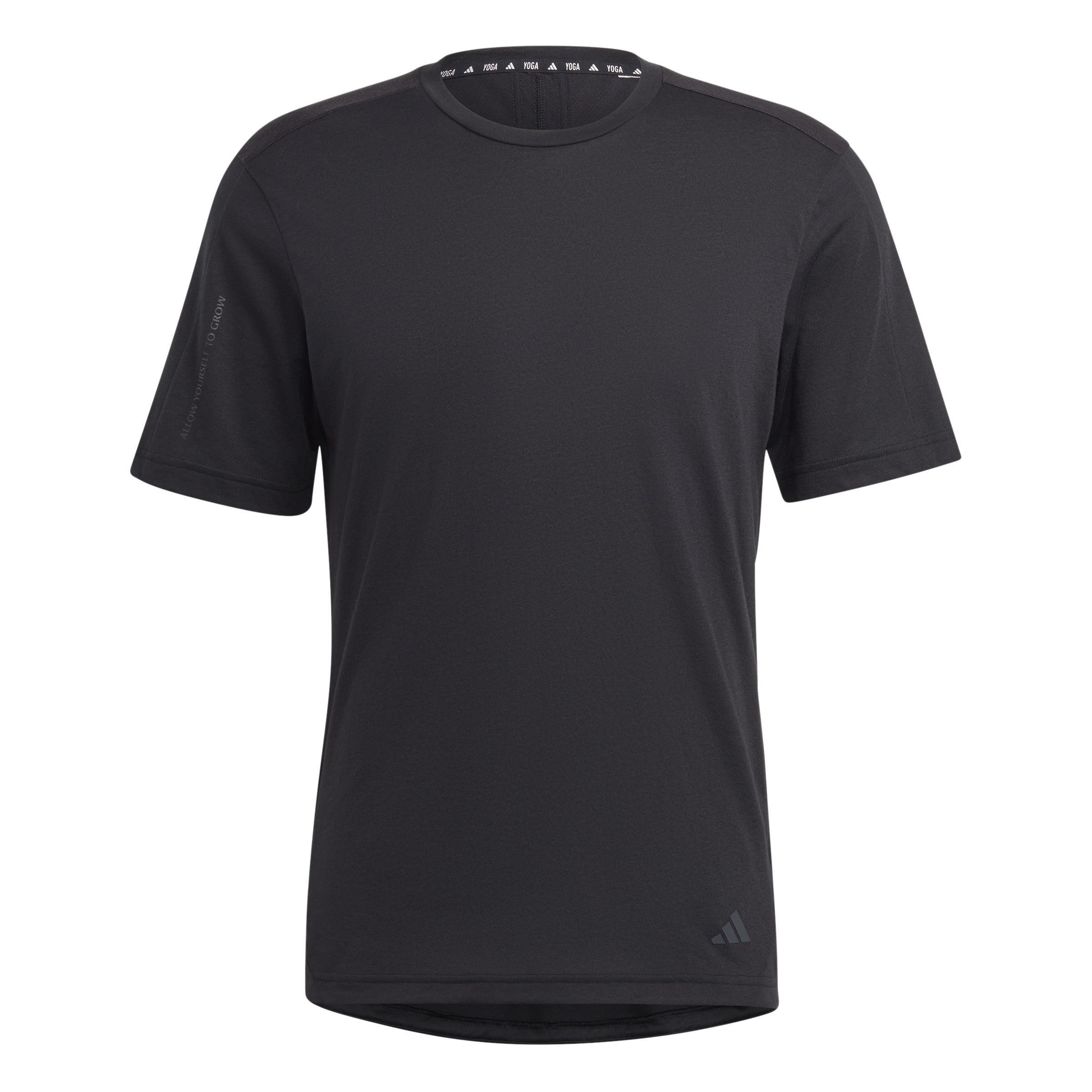 Men Yoga Base Training T-Shirt, Black, A701_ONE, large image number 2