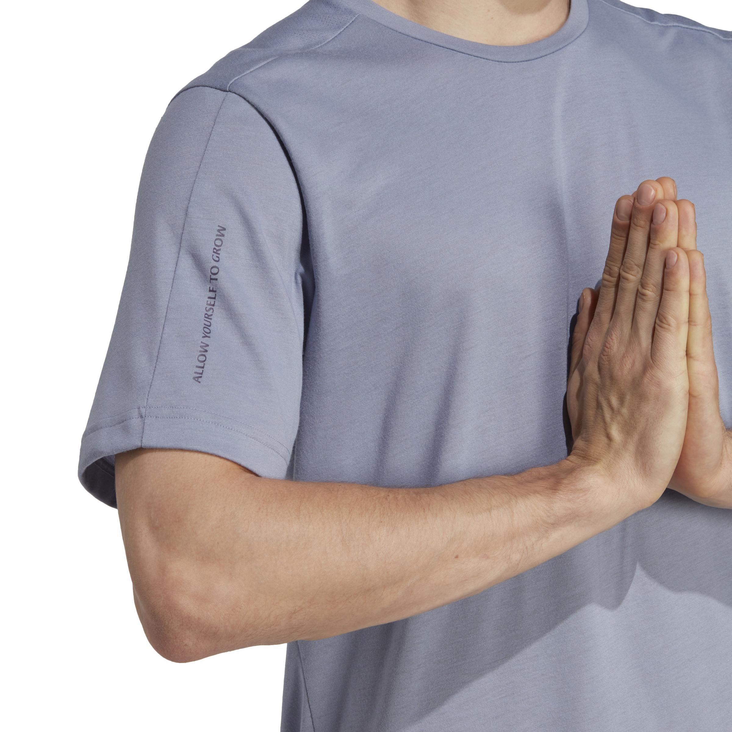 Men Yoga Base Training T-Shirt, Purple, A701_ONE, large image number 6