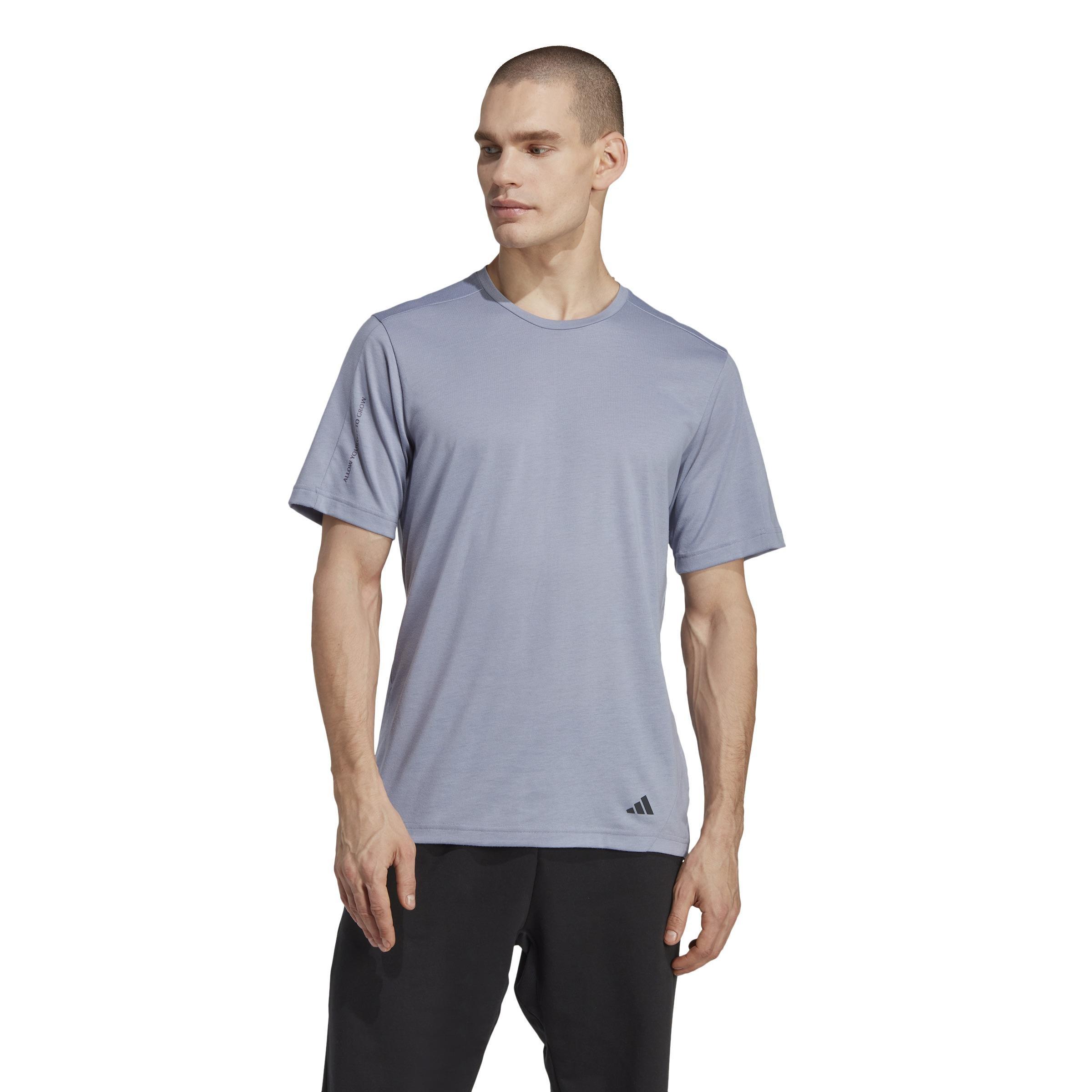 Men Yoga Base Training T-Shirt, Purple, A701_ONE, large image number 14