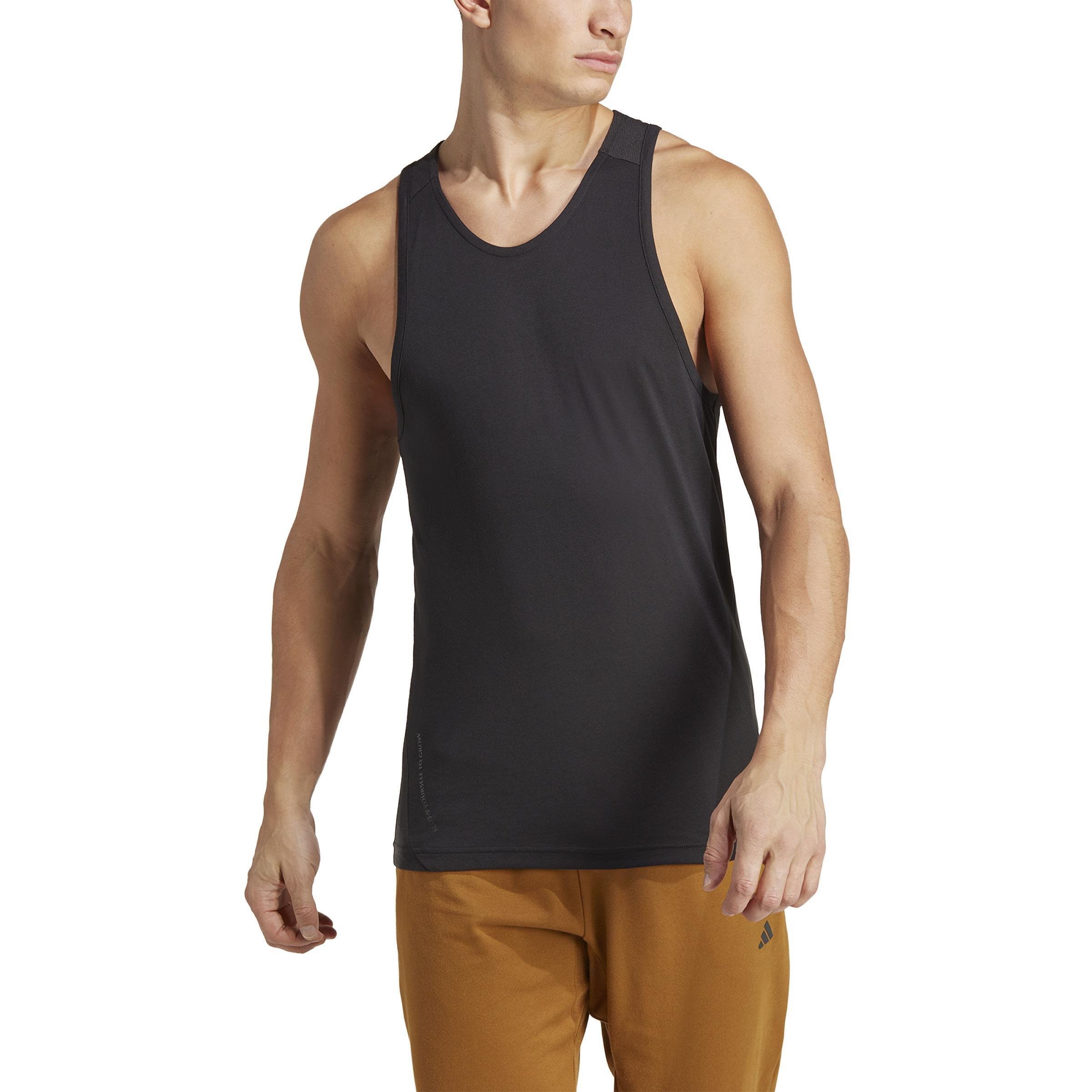 Men Yoga Base Training Tank Top, Black, A701_ONE, large image number 0