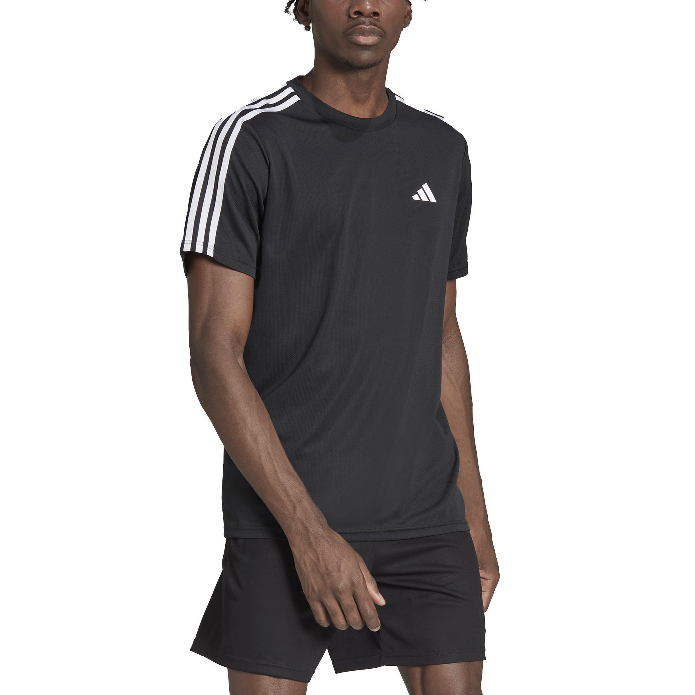 Men Train Essentials 3-Stripes Training T-Shirt, Black, A701_ONE, large image number 2