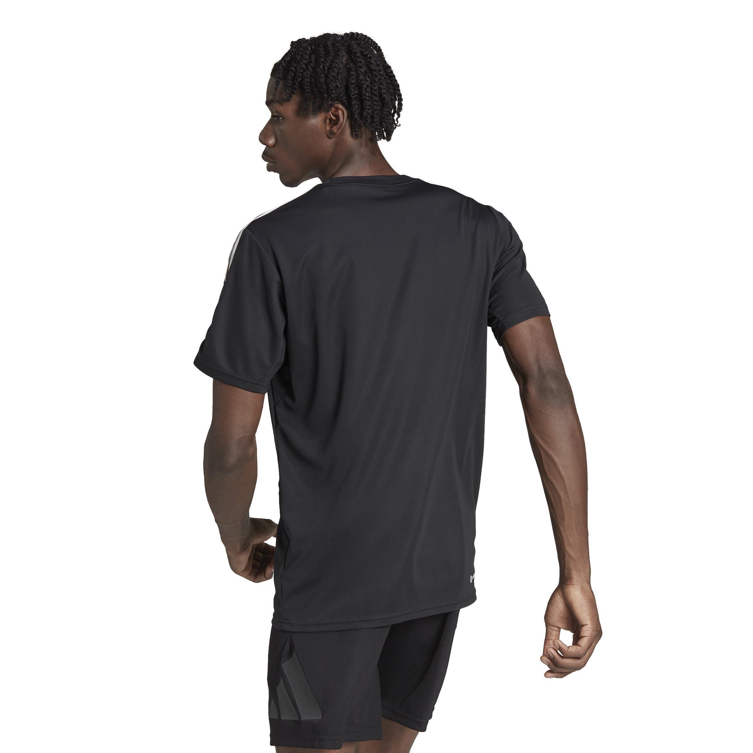 Train Essentials 3-Stripes Training T-Shirt, Black, A701_ONE, large image number 4