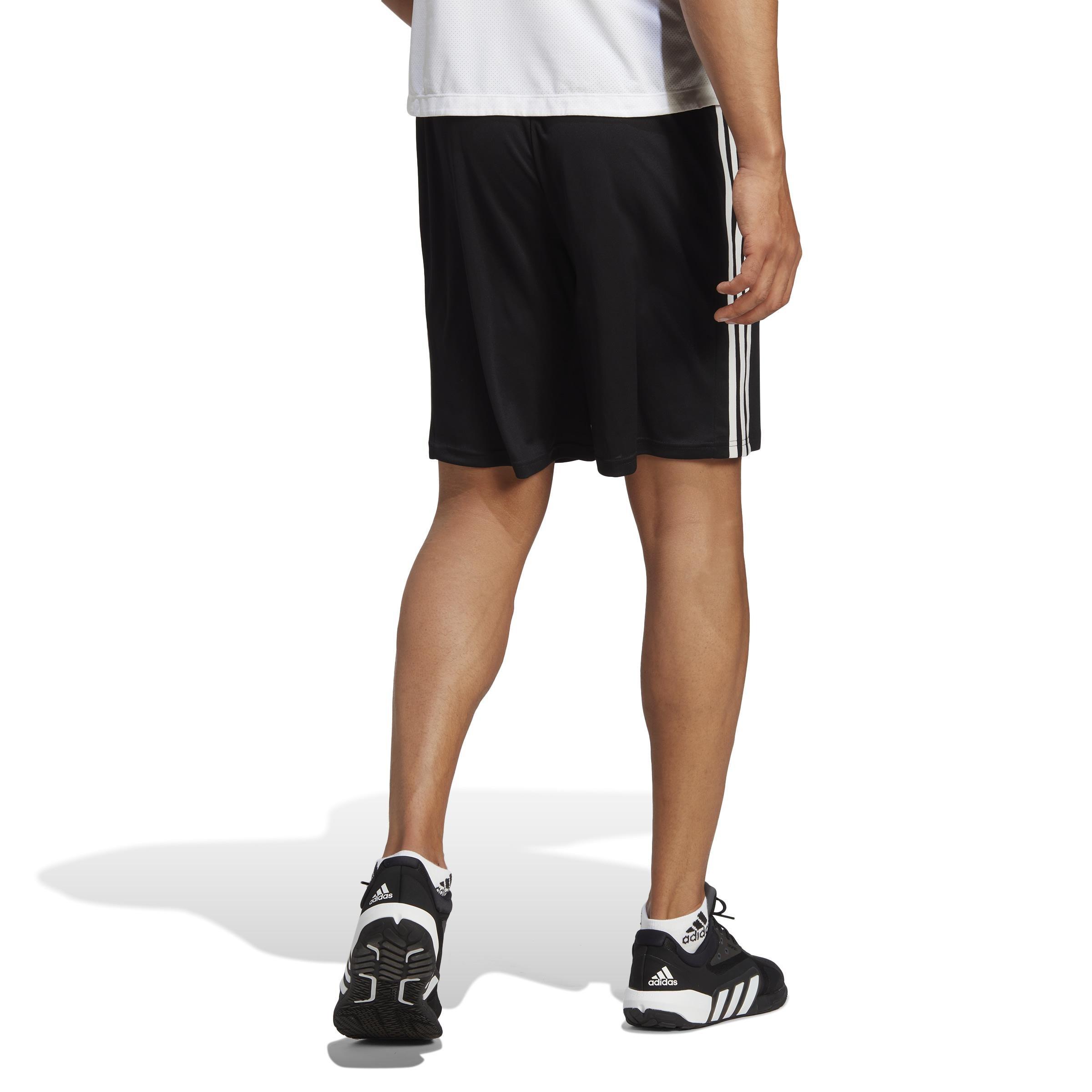 Men Train Essentials Pique 3-Stripes Training Shorts, Black, A701_ONE, large image number 2