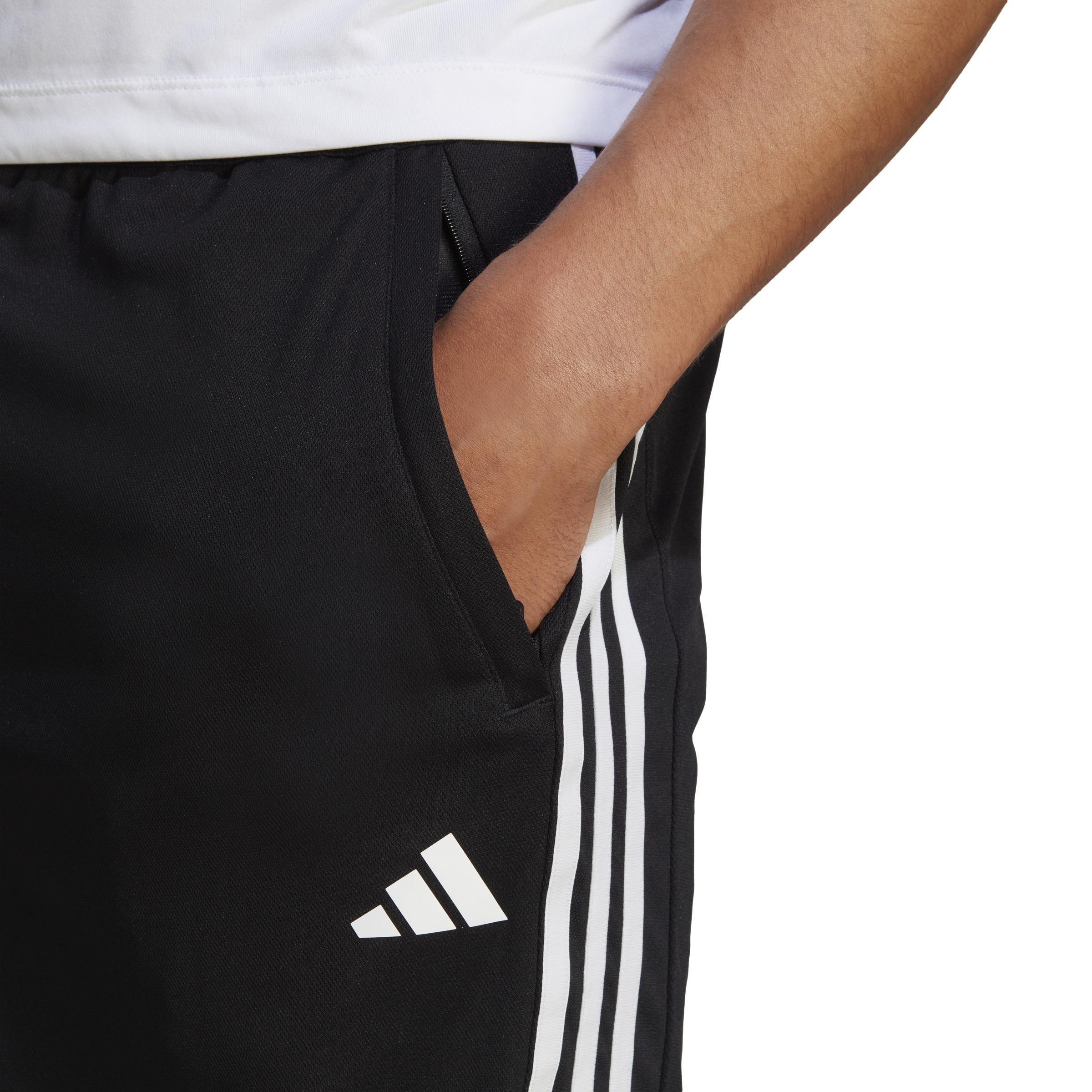 Train Essentials Pique 3-Stripes Training Shorts, Black, , large image number 4