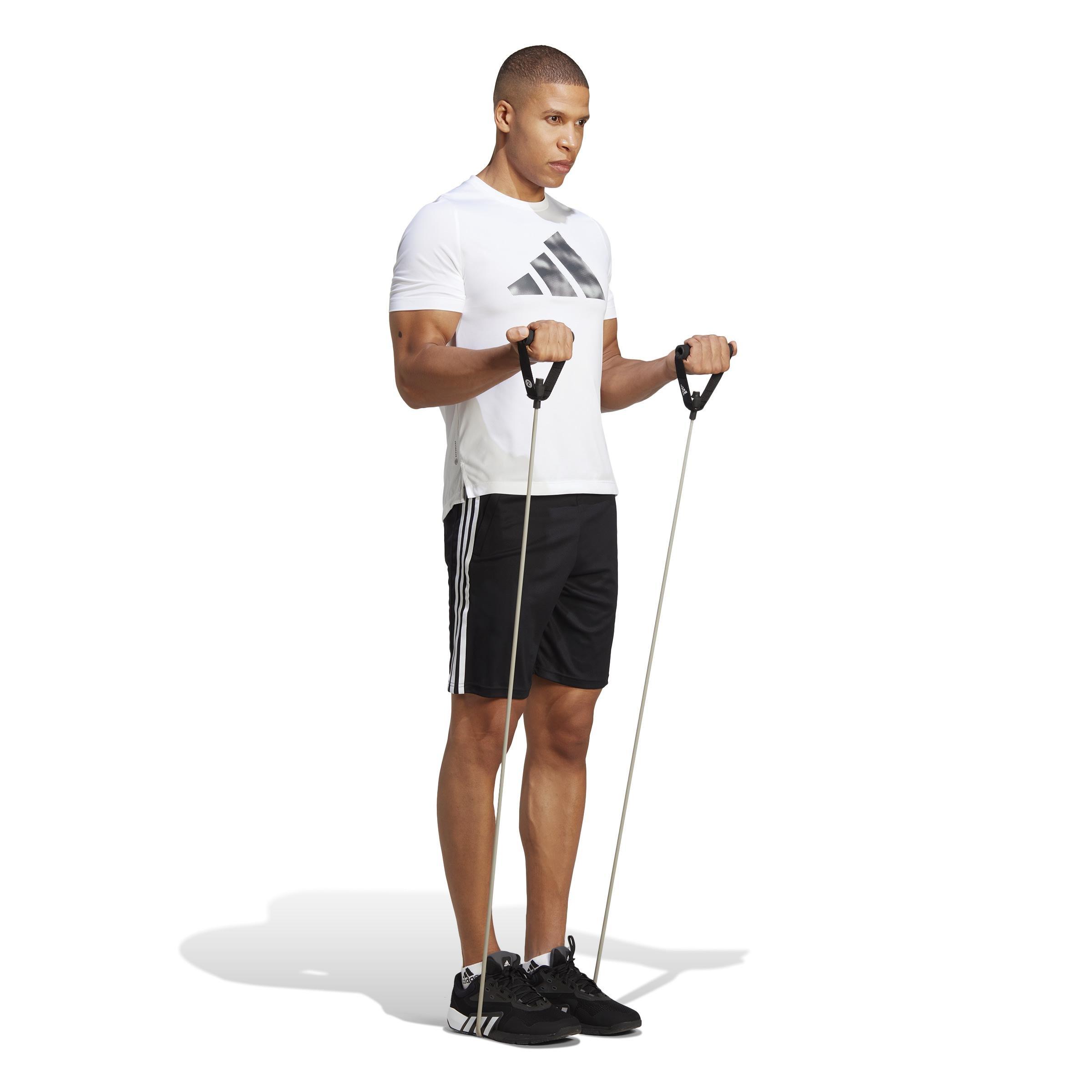 Train Essentials Pique 3-Stripes Training Shorts, Black, , large image number 9