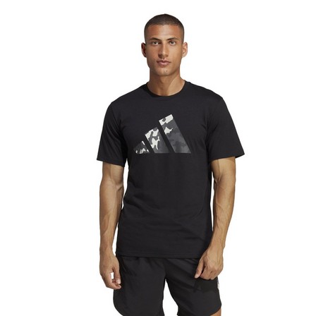 Men Train Essentials Seasonal Logo Training T-Shirt, Black, A701_ONE, large image number 0