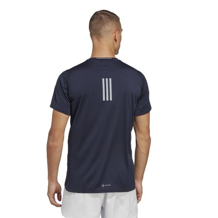 Men Designed 4 Running T-Shirt, Navy, A701_ONE, large image number 3