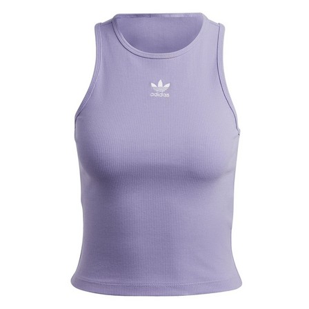 Women Adicolor Essentials Rib Tank Top, Purple, A701_ONE, large image number 2