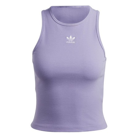 Women Adicolor Essentials Rib Tank Top, Purple, A701_ONE, large image number 3