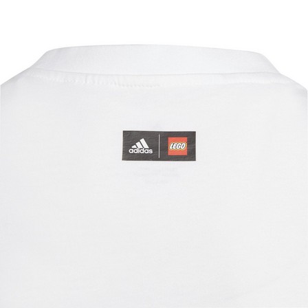 Unisex Junior Adidas X Lego Graphic T-Shirt, White, A701_ONE, large image number 4