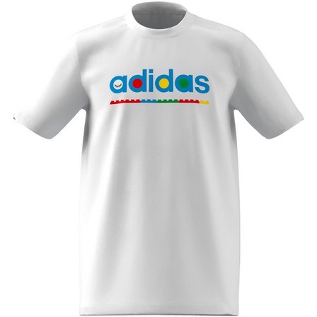 Unisex Junior Adidas X Lego Graphic T-Shirt, White, A701_ONE, large image number 10