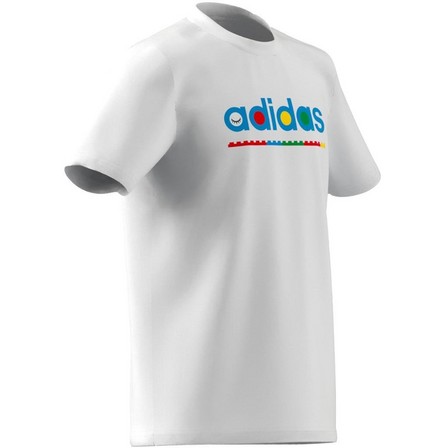 Unisex Junior Adidas X Lego Graphic T-Shirt, White, A701_ONE, large image number 11