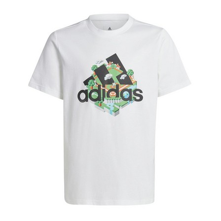 Kids Unisex Adidas X Lego Graphic T-Shirt, White, A701_ONE, large image number 2