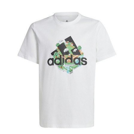Kids Unisex Adidas X Lego Graphic T-Shirt, White, A701_ONE, large image number 3