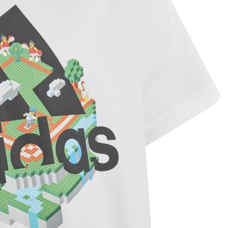 Kids Unisex Adidas X Lego Graphic T-Shirt, White, A701_ONE, large image number 7