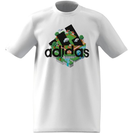 Kids Unisex Adidas X Lego Graphic T-Shirt, White, A701_ONE, large image number 11