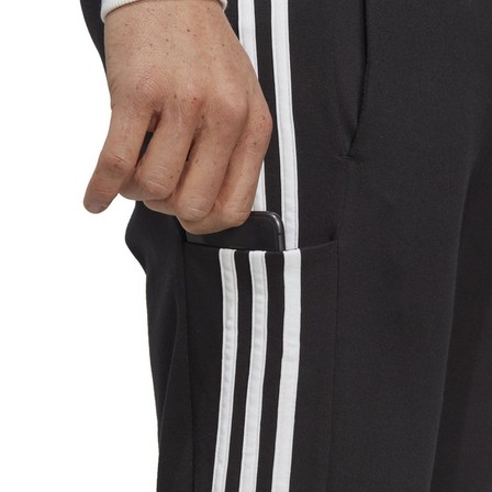 Men Essentials Single Jersey Tapered Open Hem 3-Stripes Joggers, Black, A701_ONE, large image number 3