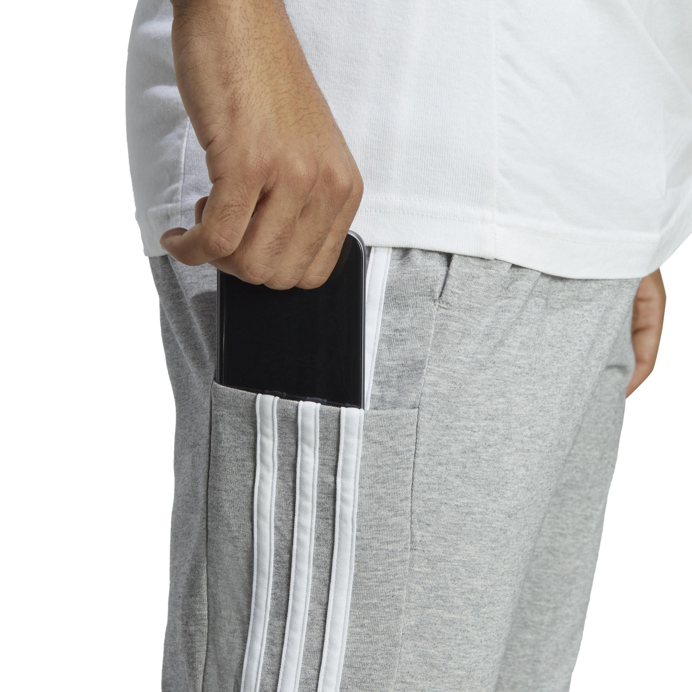 Men Essentials Single Jersey Tapered Open Hem 3-Stripes Joggers, Grey, A701_ONE, large image number 4