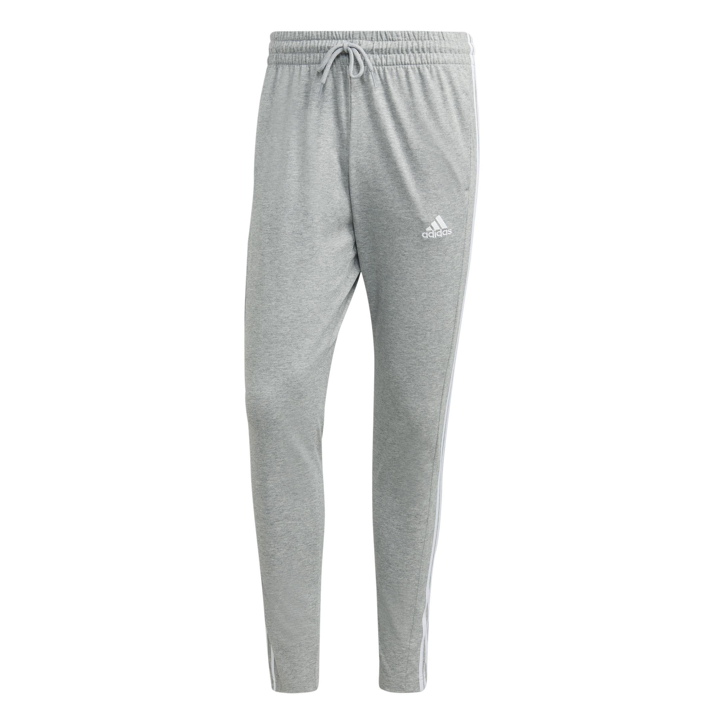 Men Essentials Single Jersey Tapered Open Hem 3-Stripes Joggers, Grey, A701_ONE, large image number 5