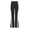 Kids Girls Future Icons 3-Stripes Cotton Flared Leggings, Black, A701_ONE, thumbnail image number 1