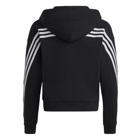 Kids Girls Future Icons 3-Stripes Full-Zip Hoodie, Black, A701_ONE, large image number 2