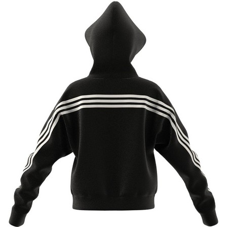 Kids Girls Future Icons 3-Stripes Full-Zip Hoodie, Black, A701_ONE, large image number 8