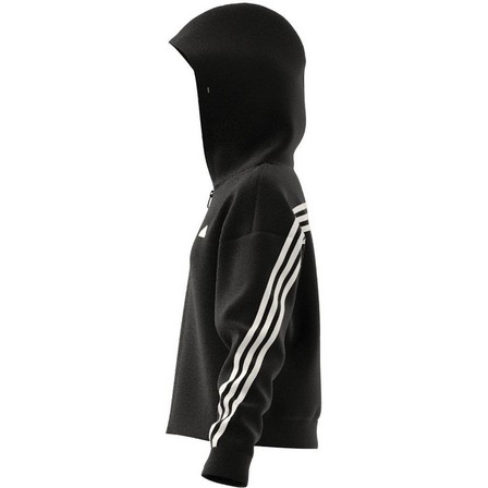 Kids Girls Future Icons 3-Stripes Full-Zip Hoodie, Black, A701_ONE, large image number 11