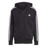 Men Essentials French Terry 3-Stripes Full-Zip Hoodie, Black, A701_ONE, thumbnail image number 2