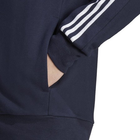Men Essentials French Terry 3-Stripes Full-Zip Hoodie, Navy, A701_ONE, large image number 5