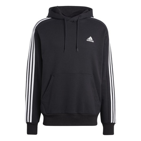 Men Essentials French Terry 3-Stripes Hoodie, Black, A701_ONE, large image number 1