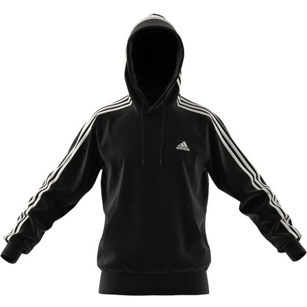 Men Essentials French Terry 3-Stripes Hoodie, Black, A701_ONE, large image number 9