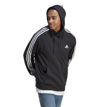 Men Essentials French Terry 3-Stripes Hoodie, Black, A701_ONE, large image number 16