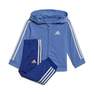 Unisex Kids Essentials Shiny Hooded Tracksuit, Blue, A701_ONE, thumbnail image number 0